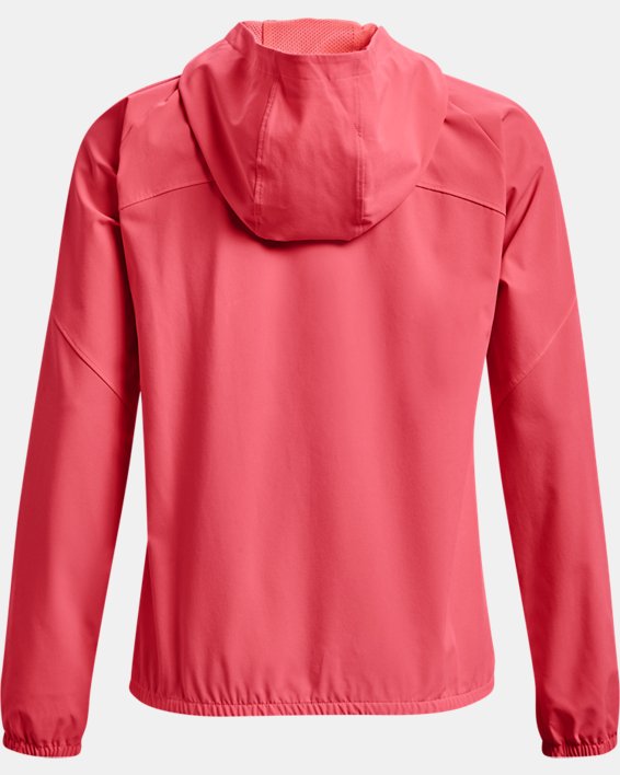Women's UA Woven Branded Full Zip Hoodie, Pink, pdpMainDesktop image number 6